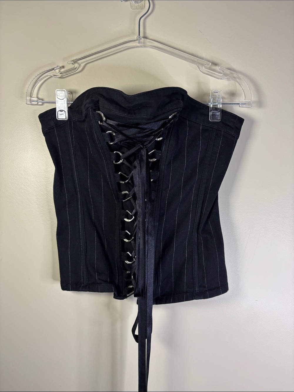 Tripp NYC Black Lace-Up Corset Top